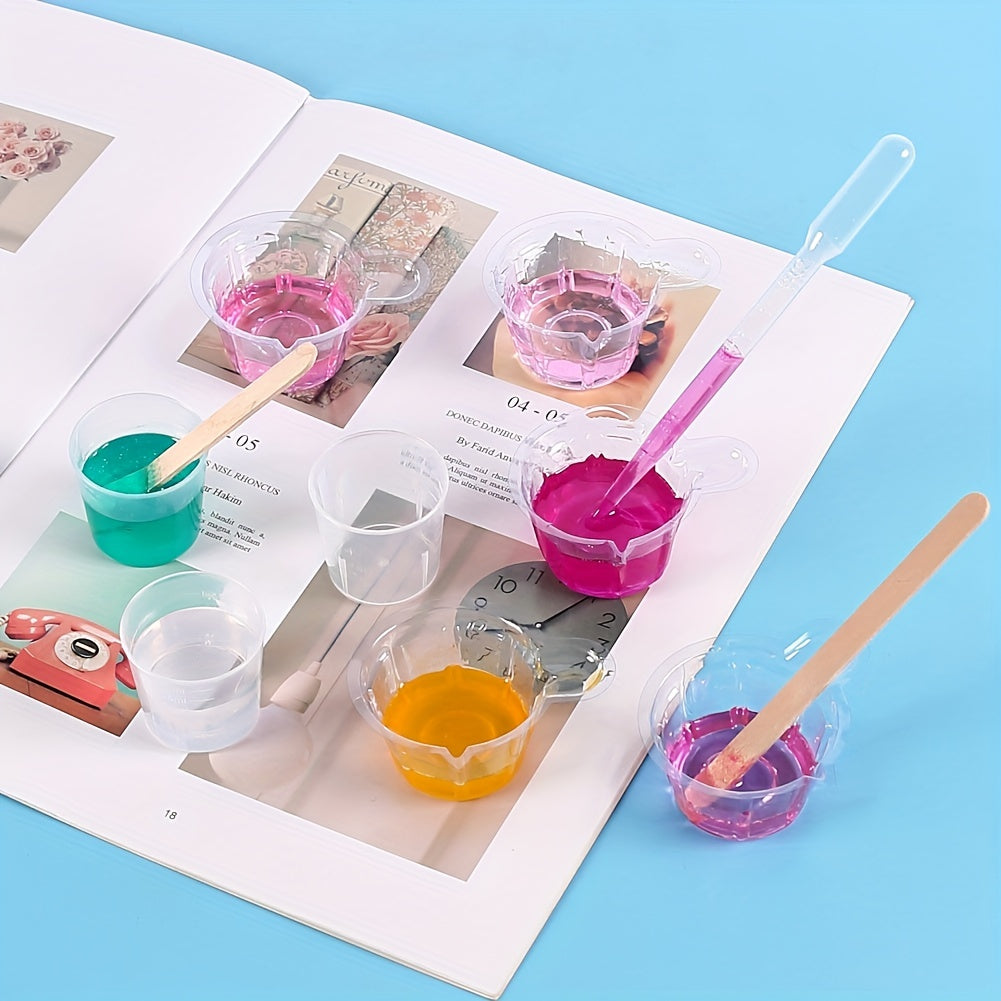 40-Piece Resin Casting Tools Kit - Measuring Cups, Droppers, Wooden Sticks