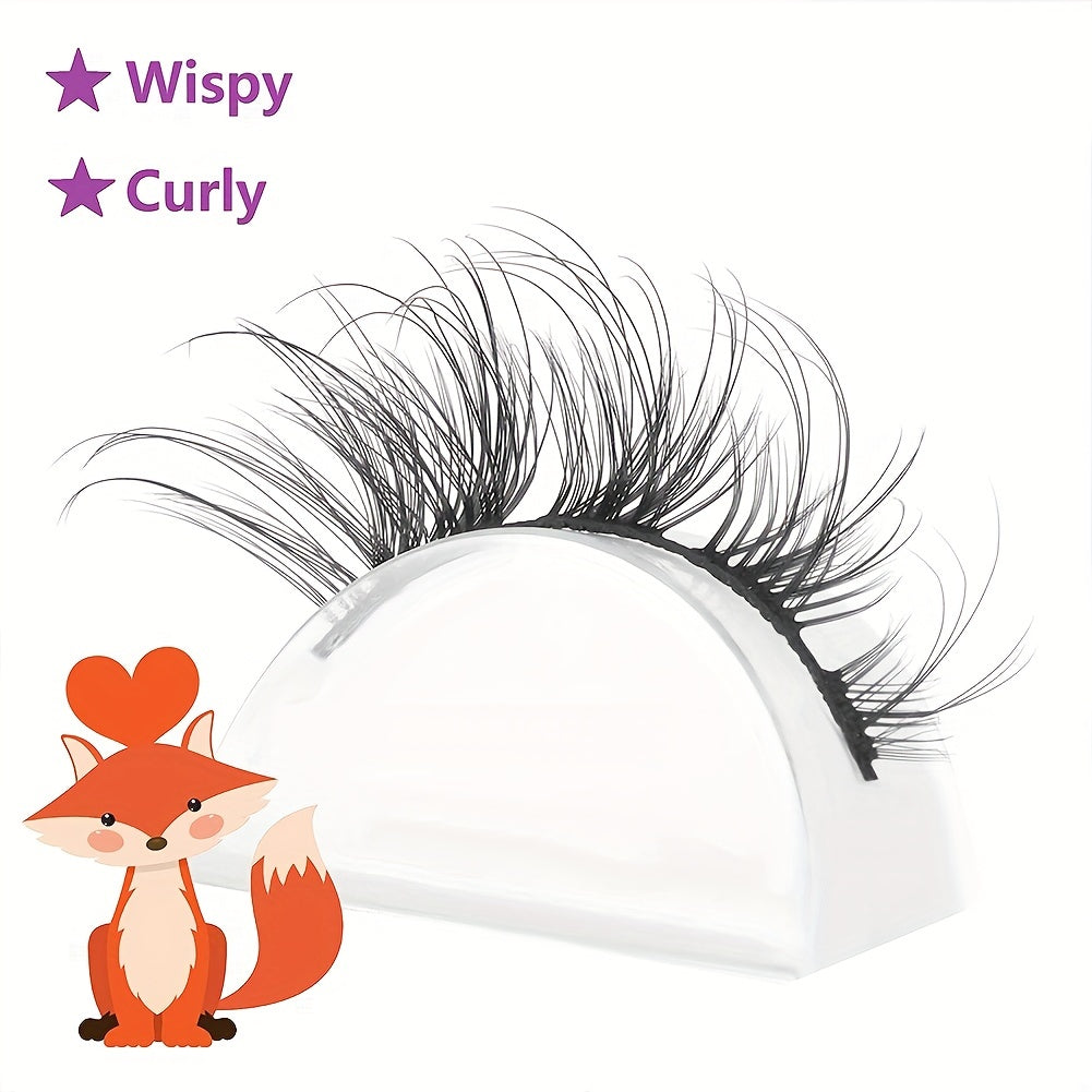 Natural Fox Eye Lashes Cluster Individual D Curling False Eyelashes Extensions