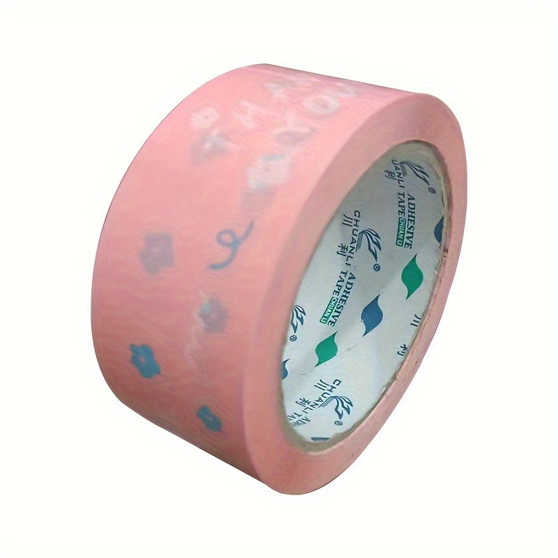 1pc 68m Thank You Cartoon Printed Packing Tape for Sealing Boxes