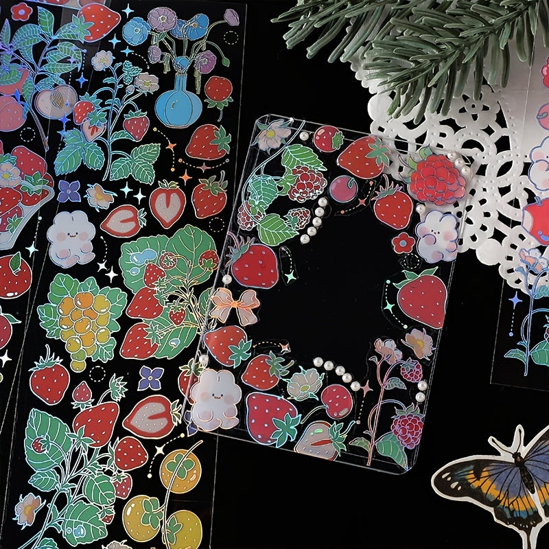 12 Sheets 'Floral Nature' Waterproof Stickers for Crafts Scrapbooking