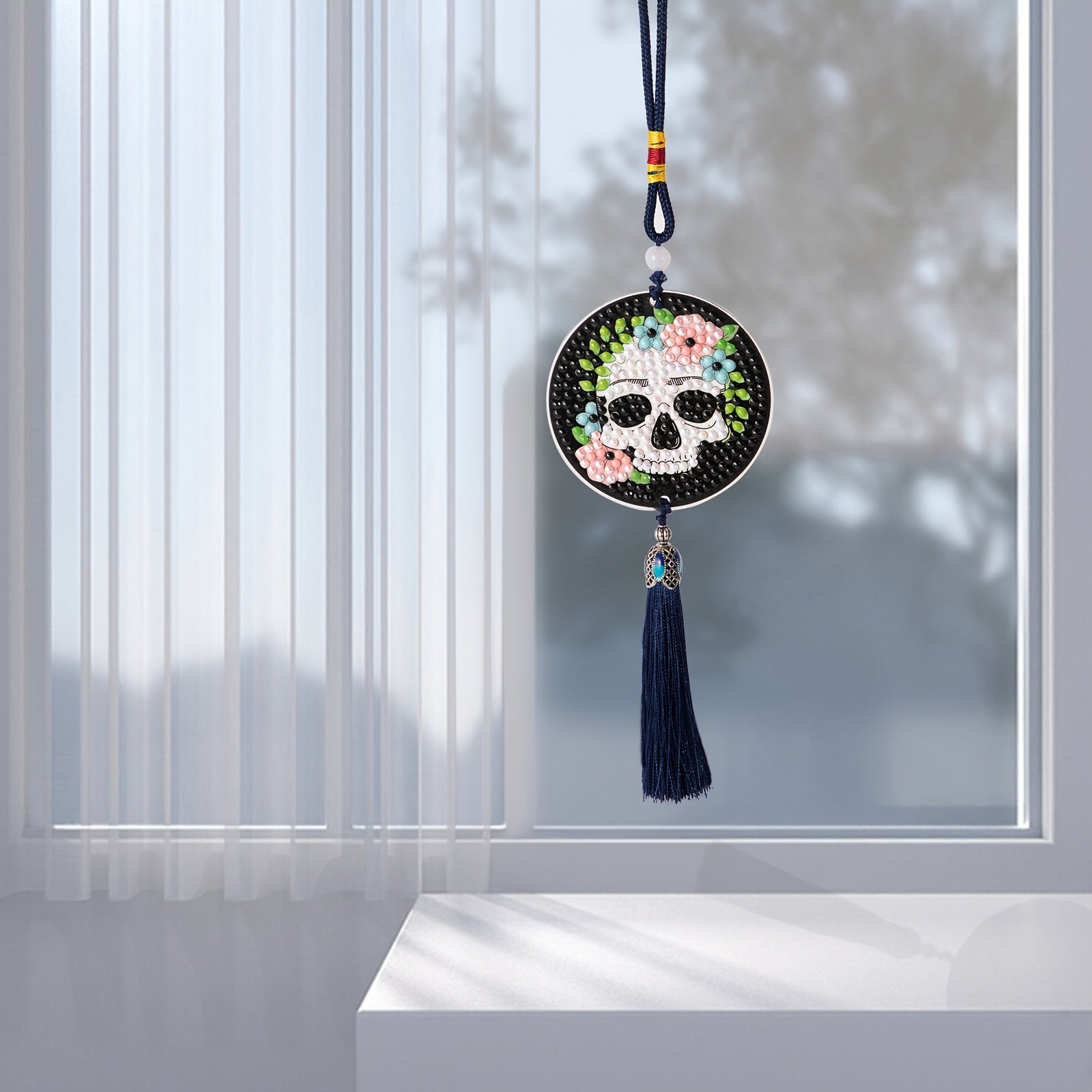 DIY Diamond Painting Car Ornament Home Craft Holiday Gift Halloween Skull