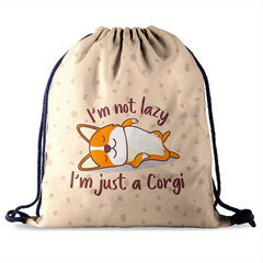 Animal Drawstring Bag Oxford Cloth Digital Print Backpack