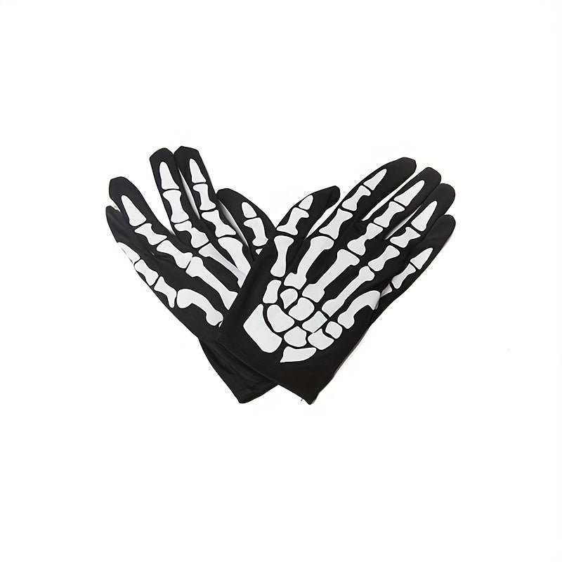 Skeleton Pattern Gloves for Halloween Carnival Performance