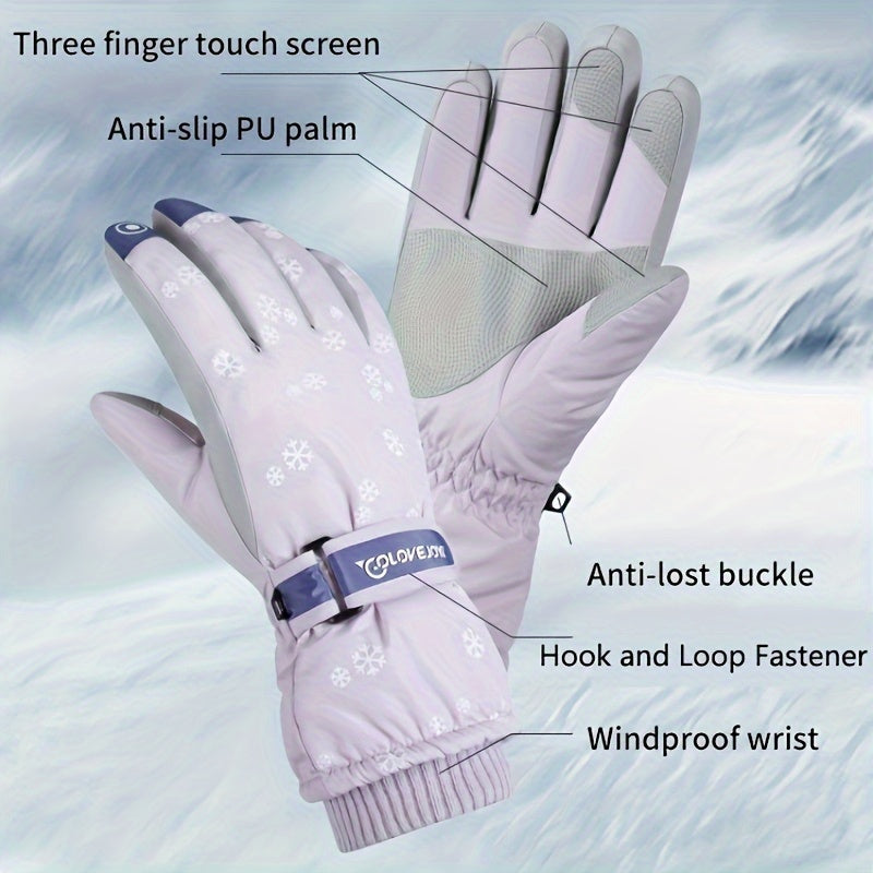 Winter Ski Gloves Men Women Waterproof Touch Screen Warm Gloves