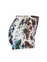 Letter & Car Graphic Print Skinny Shorts Casual Shorts