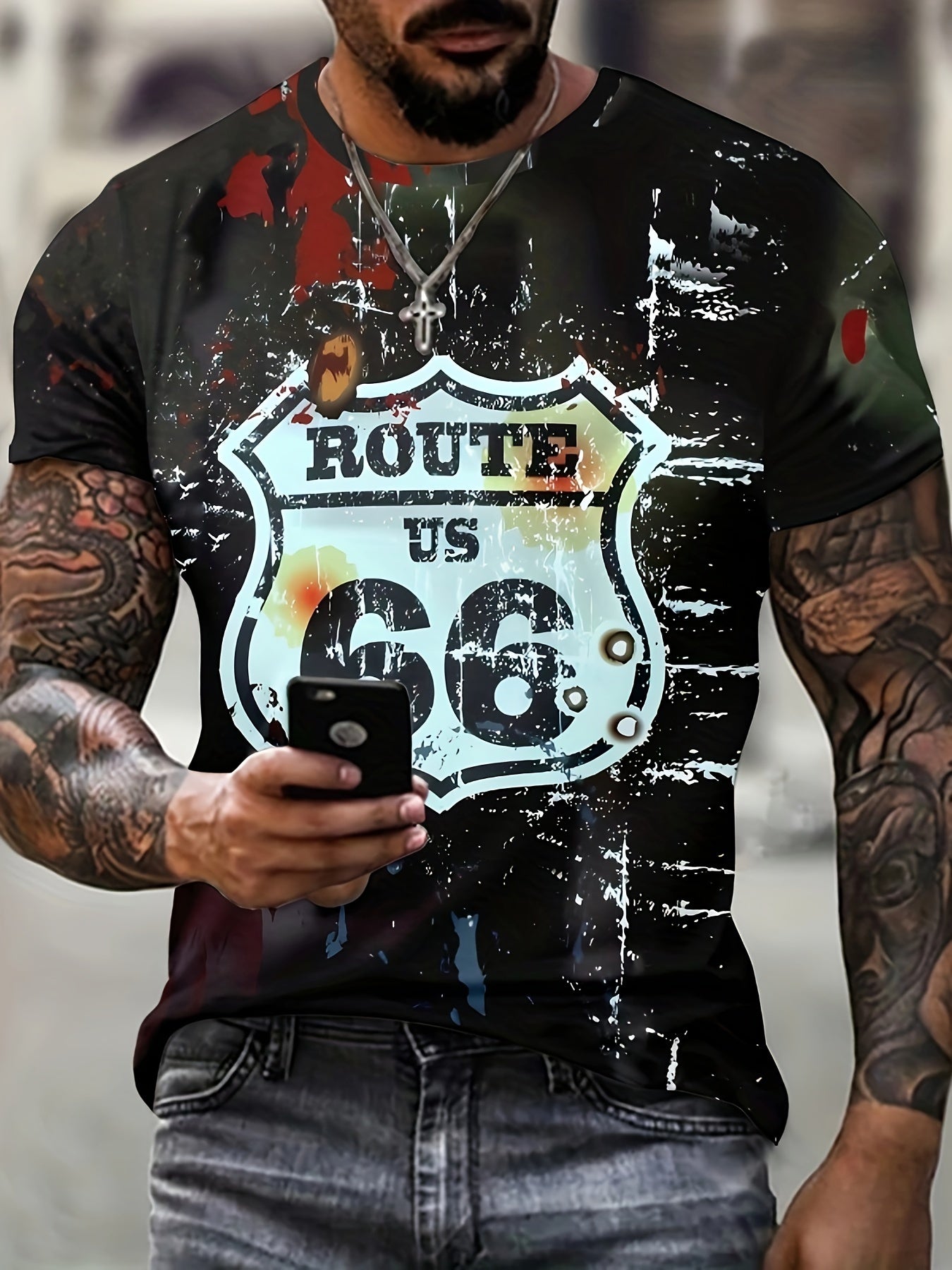 Casual Street Style Round Neck Tee Shirt For Summer