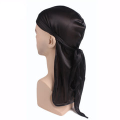 1PC Wave Cap Durag Men Pirate Hat Long Tail Hip Hop Headwraps Breathable Sat