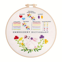 3 Pack Animal Flower Embroidery Kit with Hoop & Instruction