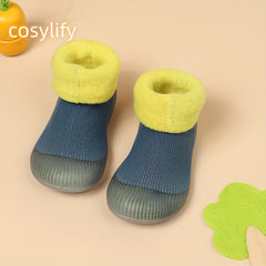 Baby Girls Plush Slip-On Sock Shoes Non-Slip Soft Sole Thermal Toddler Shoes