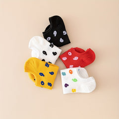 5 10 Pairs Number Print Socks Soft Lightweight Low Cut Ankle Socks