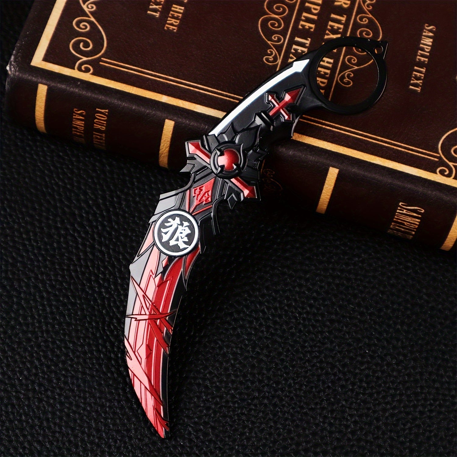 Mini Sword Keychain Alloy Weapon Model Unsharpened Blade Pendant Collectible