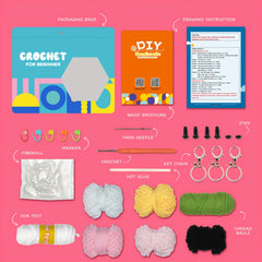 Crochet Doll Pendant DIY Kit with Wool - Creative Doll Ornament Gift Set