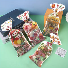 100 Christmas Cartoon Candy Packaging Bags Santa Claus Gift Bags