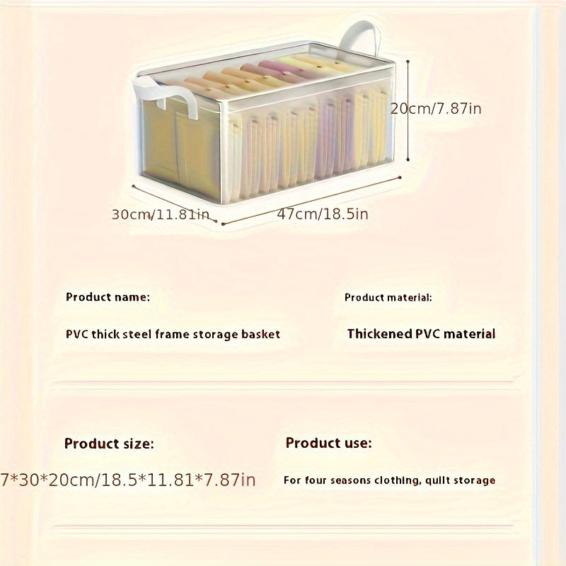 Foldable PVC Storage Box Drawer Style Folding Storage Bin Basket