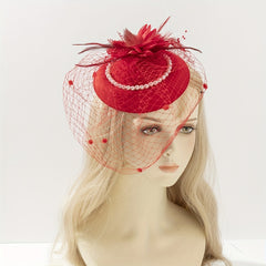 Feather Mesh Veil Fascinators Pillbox Hat 20s Vintage Tea Party Fascinator