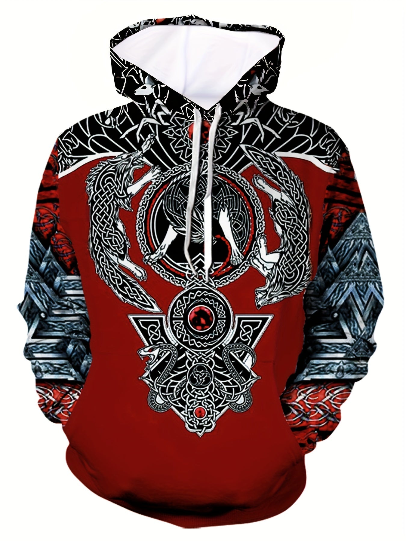 Men's Mythical Graphic Novel Hoodie Vintage Breathable Hooded Sweatshirt