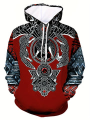Men's Mythical Graphic Novel Hoodie Vintage Breathable Hooded Sweatshirt