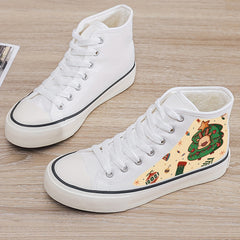 Christmas Tree Print Plush Lined Thermal Sneakers