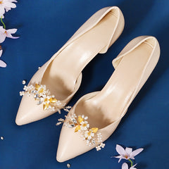 Crystal Faux Pearl Shoe Clips for Wedding Bride 1 Pair