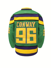 Men's 96 Long Sleeve Hockey Jersey Green Retro Embroidered Sweatshirt