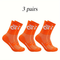 Men's 3-Pack Mid Crew Sport Socks Nylon Blend Breathable for Training