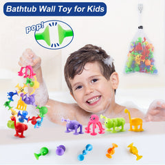 Suction Cup Stacking Toys for Kids - Montessori Bathtub Sensory Travel Toys