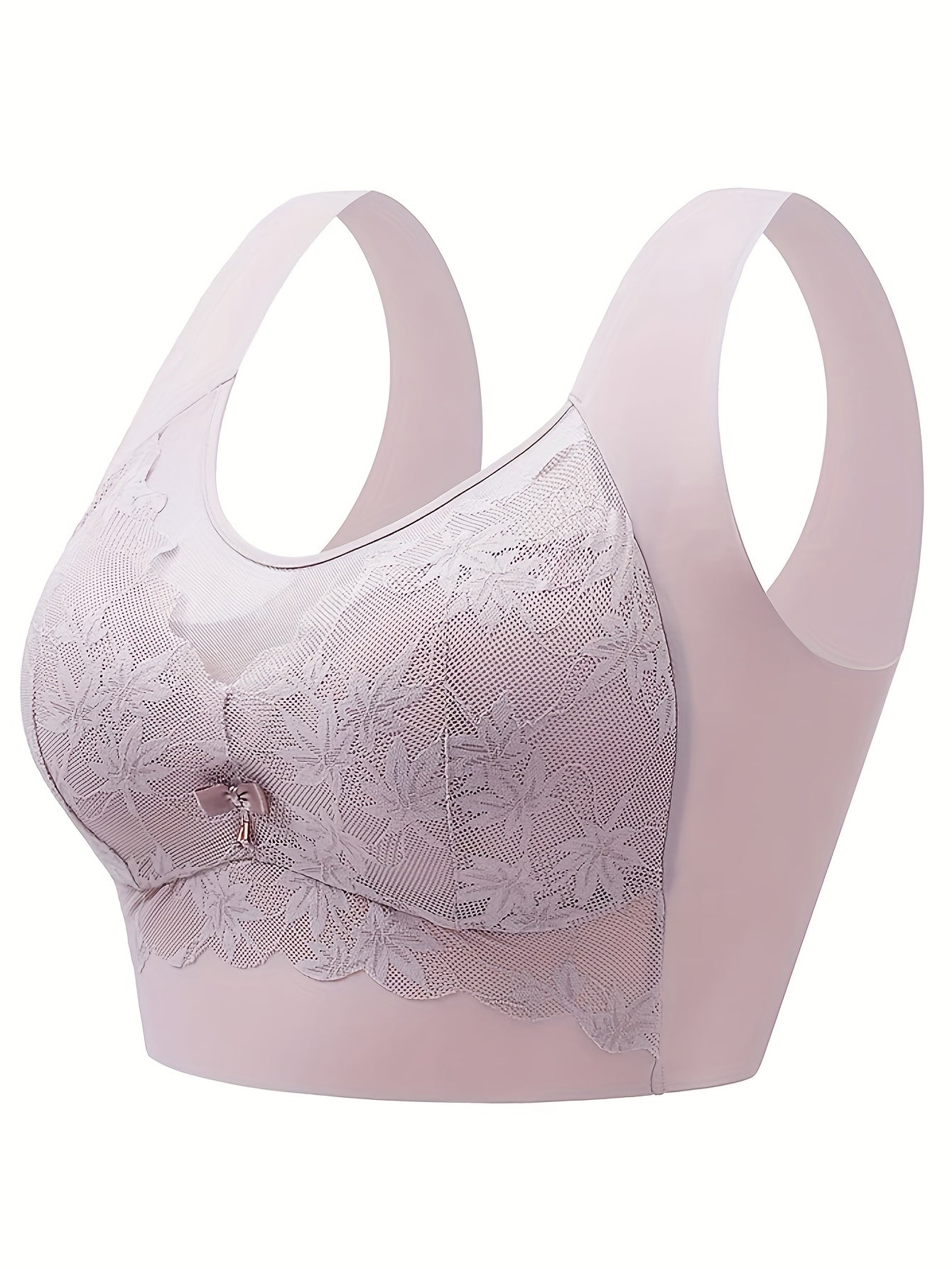 Women's Full Coverage Wireless Bra, Lace Design
