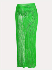 Crochet Beach Wear Skirts Vacation Sexy Maxi Sarong Skirts