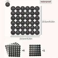 144pcs Set of 3 81cm Spice Jar Labels Waterproof Kitchen Labels