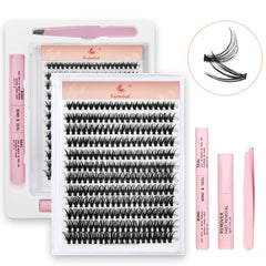 240pcs Cluster Lash Extensions Kit D Curling False Eyelashes Kit