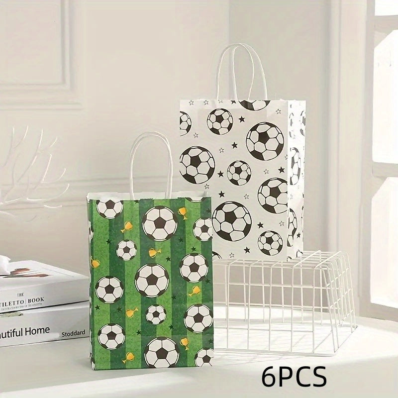6pcs Football Party Paper Gift Bags Sports Party Decoration Supplies