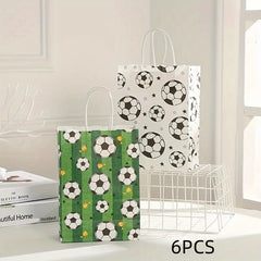 6pcs Football Party Paper Gift Bags Sports Party Decoration Supplies