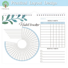 Trees Habit Tracker Wall Calendar With Time Management Journal