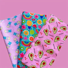 7pcs Assorted Fabric Packs for DIY Bows Crafts Doll Costumes 24x24cm