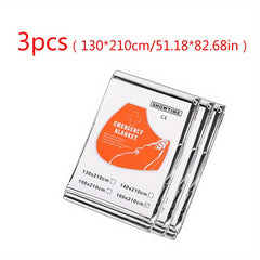 3pcs Windproof Waterproof Thermal Blanket for First Aid Outdoor Camping