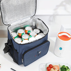 Lion Head & Hindi Text Insulated Lunch Bag - Large Capacity Tote