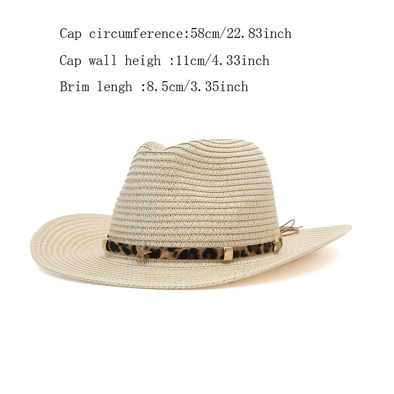 Classic Western Sun Hat Vintage Straw Jazz Hats for Women