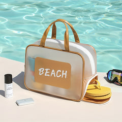 Colorblock Storage Bag Lightweight Travel Beach Bag