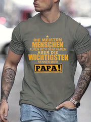 Men's Papa Print T shirt Casual Breathable Tee Men's Clothing
