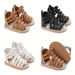 Baby Girls Open Toe Sandals Anti-Skid Soft Sole Strappy Sandals