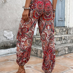 Paisley Print Joggers Boho Pants for Spring & Summer