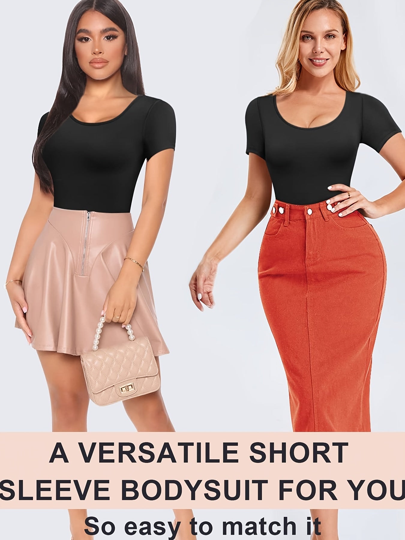 Short Sleeve Shaping Bodysuit Tummy Control Butt Lifting Crew Neck Body Shaper