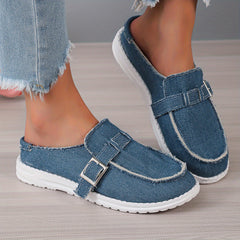 Women's Denim Mule Sneakers Slip On Casual Shoes