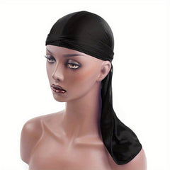 1pc Unisex Satin Durag Bandanas Turban Hat Silk Durag Biker Headwear