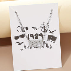 Lucky Number 1989 Charm Necklace Year Number Charm Necklace Clavicle Chain
