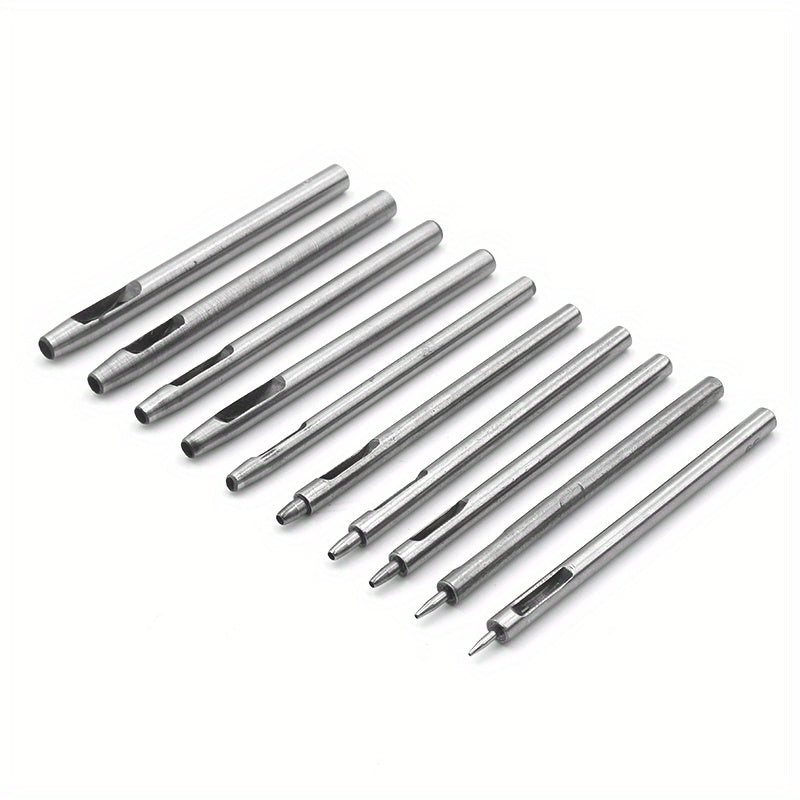 10pcs Leather Hole Punch Cutter Set Leather Working Tools DIY Craft Tool Kit