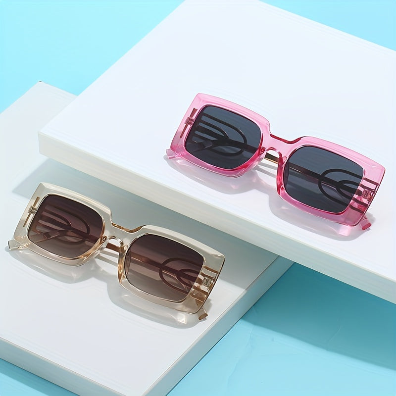Square Jelly Sunglasses Casual Gradient Glasses UV400