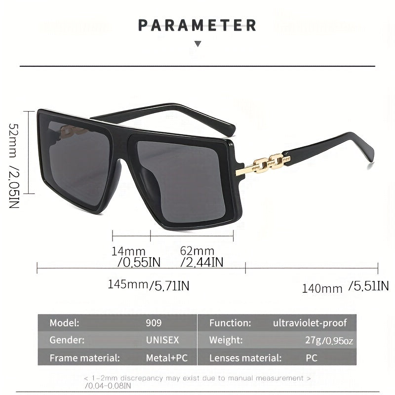 Polarized Jelly Sunglasses UV400 Large Chain Charm Glasses