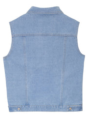 Denim Jacket, Button Up Lapel Collar, Flap Pockets