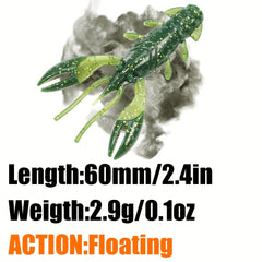8pcs 60mm Soft Fishing Lure Silicone Baits for Shrimp and Bass